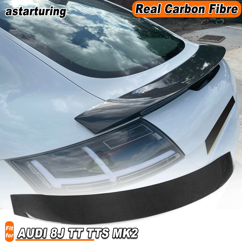 Carbon Fiber Rear Trunk Spoiler Boot Lip Wing for AUDI 8J TT TTS MK2 2-D 2008-14