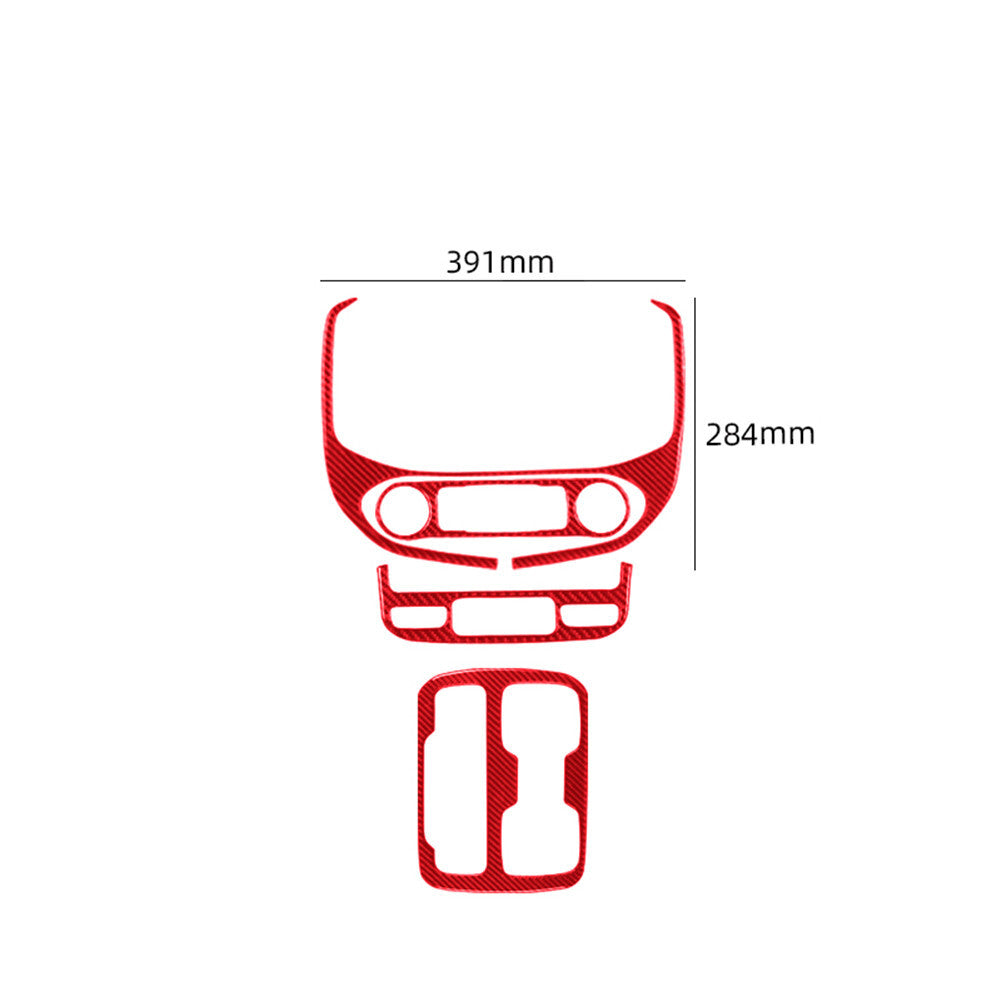 4x Red For Tacoma 2012-2015 Center Vent TYP A Trim Cover 2WD Carbon Fiber v