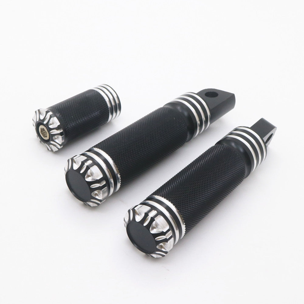 New Motorcycle Black Edge Cut Shift Peg  Foot Pegs for Harley Softail Sportster Q