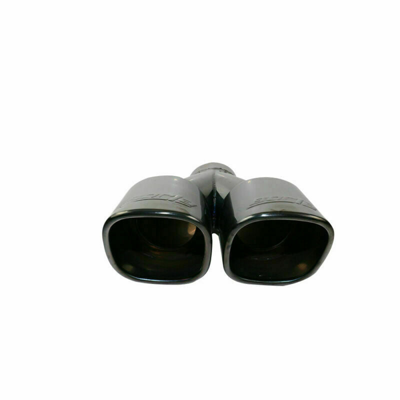 1PC 67mm Black Weld-on Dual Exhaust Pipe Muffler Tips Black Square Tip 2 Outlets