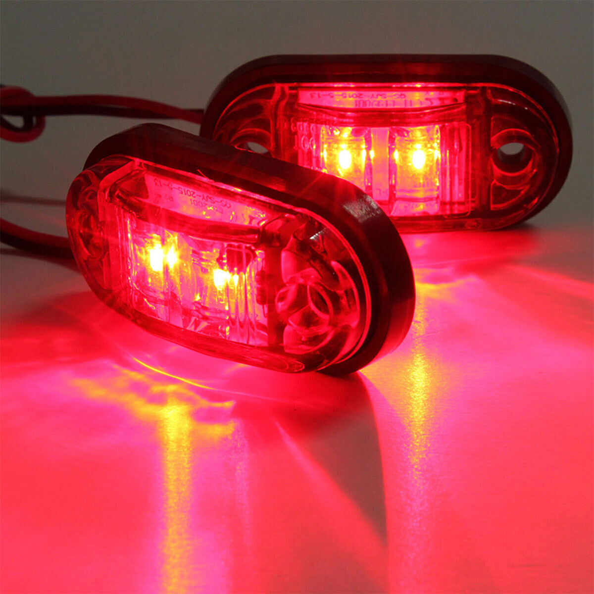 10x Red 12v-24v LED Side Marker Clearance Lights Indicators Trailer Caravan RV