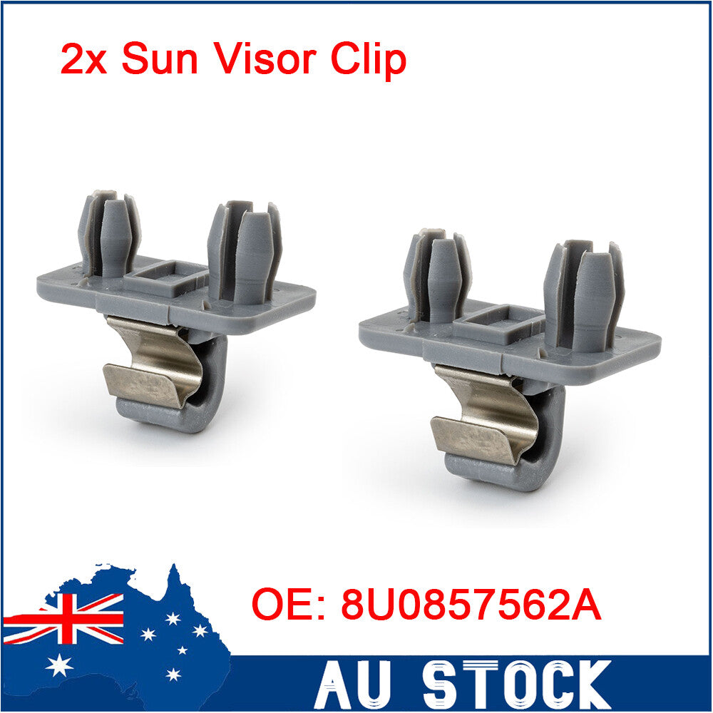 2x 8U0857562A Gray Sun Visor Clip Holder Hook Bracket for Audi A3 for A4 for A5 Q3 Q5 AU