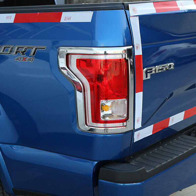 for ford  F-150 F150 2015-2020 Chrome Outer Rear Tail Light Lamp Frame Cover Trim