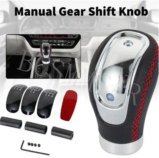 5/6 Speed PU Leather Car Automatic Manual Gear Stick Shift Knob Shifter Lever Q