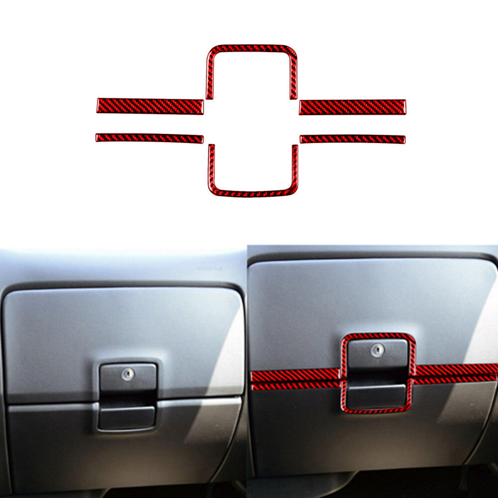Red Carbon Fiber Upper Glove Box Accent Trim For Silverado for GMC for SIERRA 2014-2018