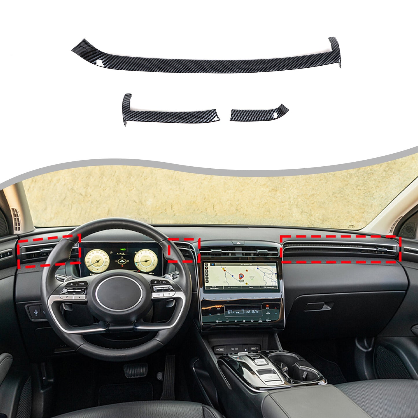Carbon Fiber Gear Shift Cover Trim for FJ Cruiser 2007 - 2021- v