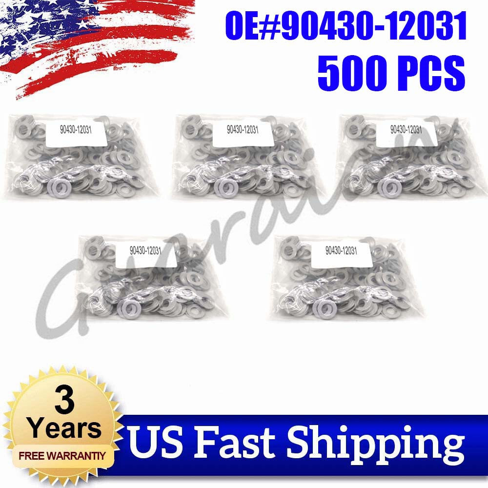 500x 12mm Oil Drain Sump Plug Washers Gasket Hole Set for Toyota for Corolla Matrix
