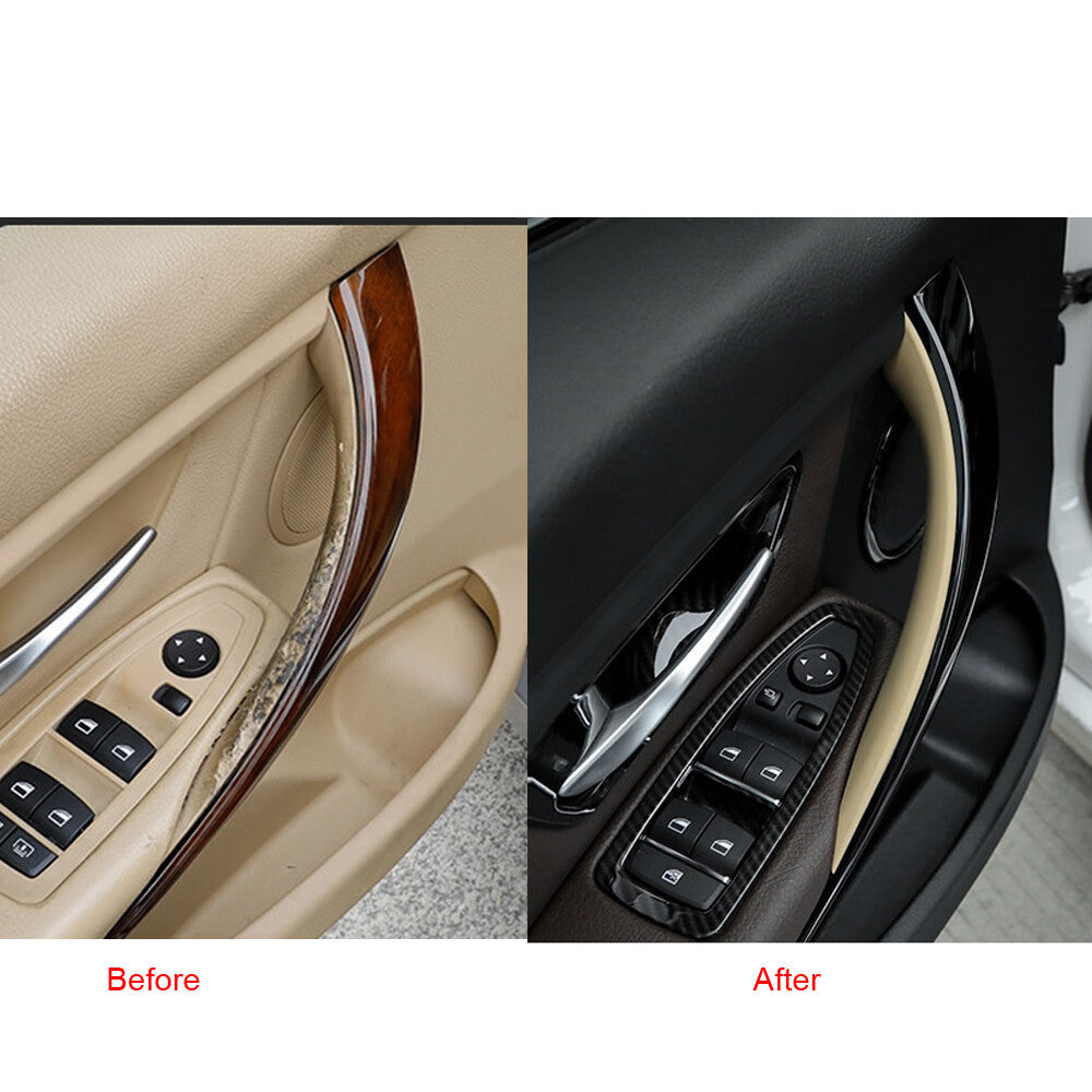 2-Piece Inner Door Handle Panel Pull Protector Covers for BMW 3 Series, 4 Series, F30, F35
