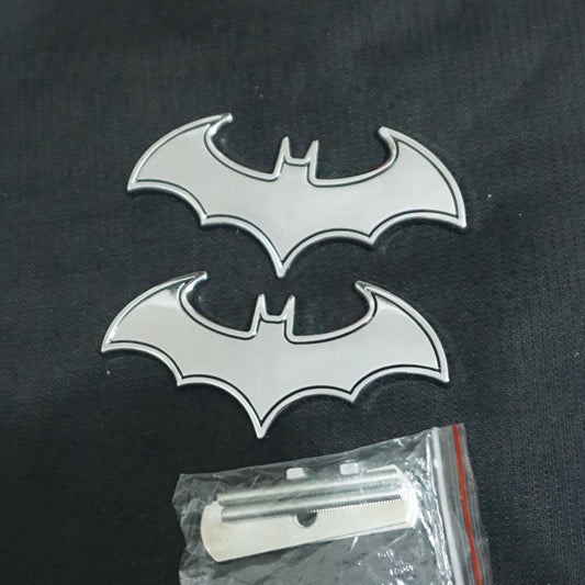 Chrome Silver Big Bat Metal Grille Emblem + Badge Decal Sticker Engine Motor SUV
