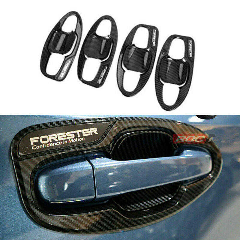 Carbon Fiber ABS Side Door Handle Bowl Cover Trim 2020-22 for Subaru Forester B n