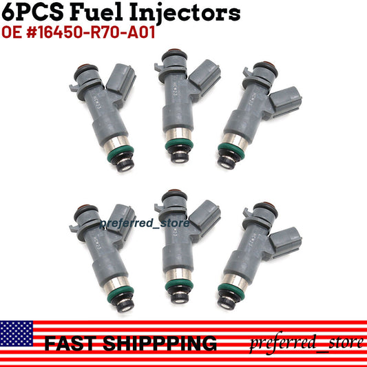 Six fuel injectors are suitable for Honda Accord, for Acura MDX TL 3.5L (2008, 2009, 2010) 16450-R70-A01- v