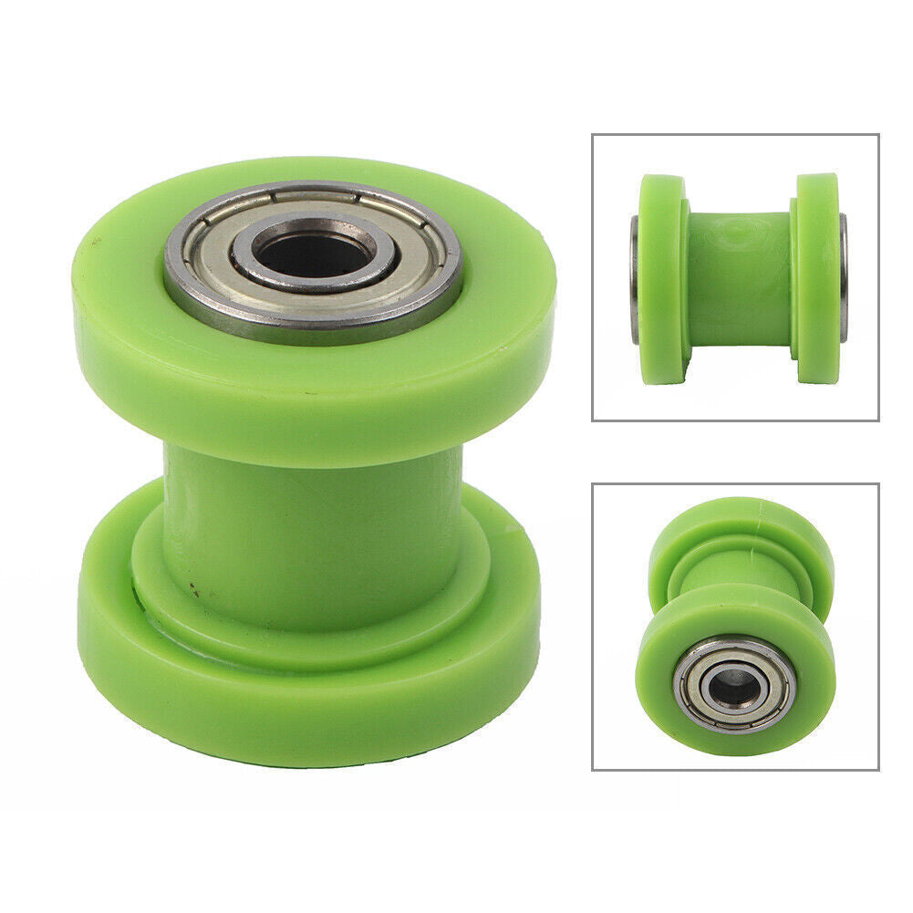 8mm Chain Roller Slider Tensioner Guide Pulley Dirt Pit For Bike Motor Green