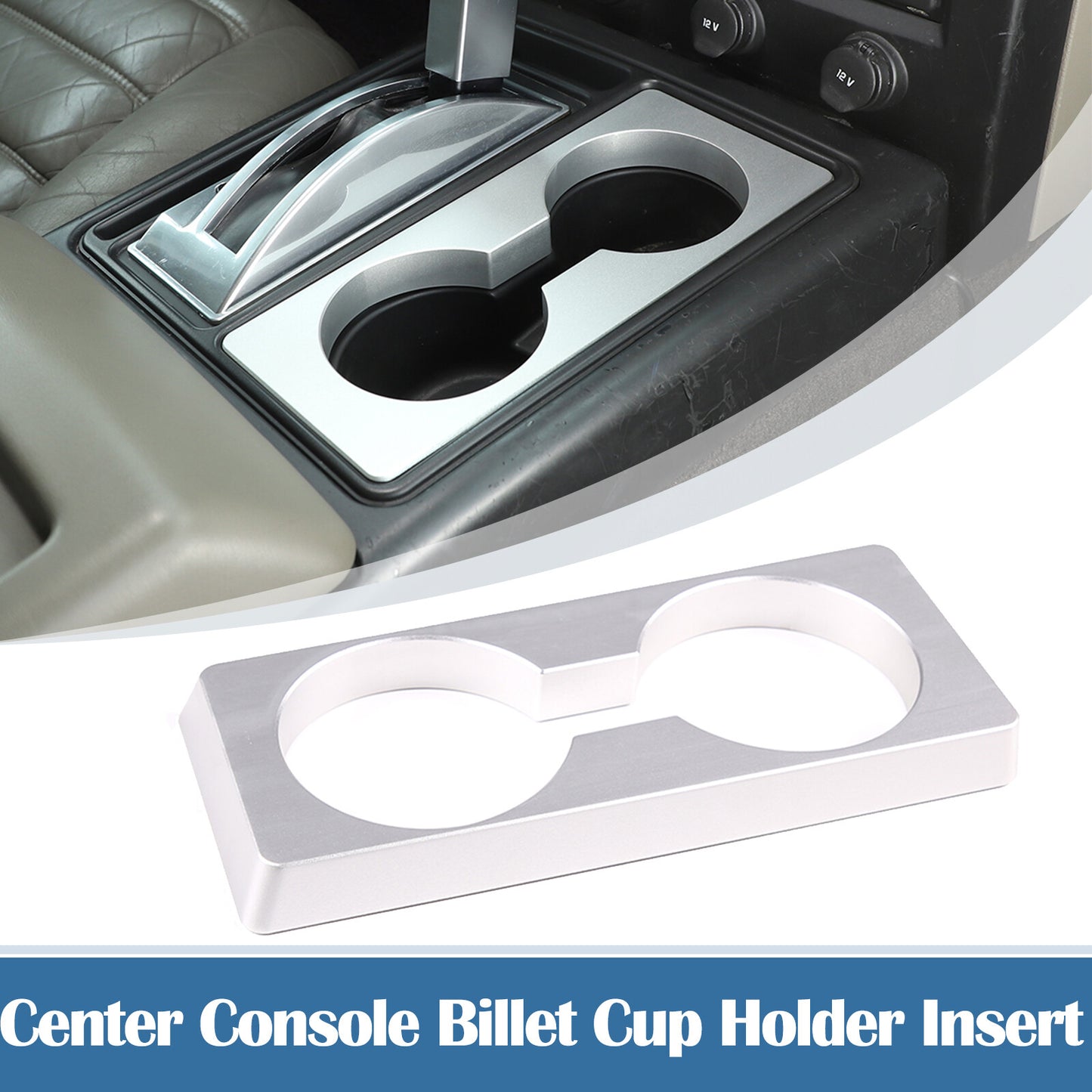Aluminum-chrome steel billet cup holder insert panel bracket suitable for Hummer H2 2003-2007