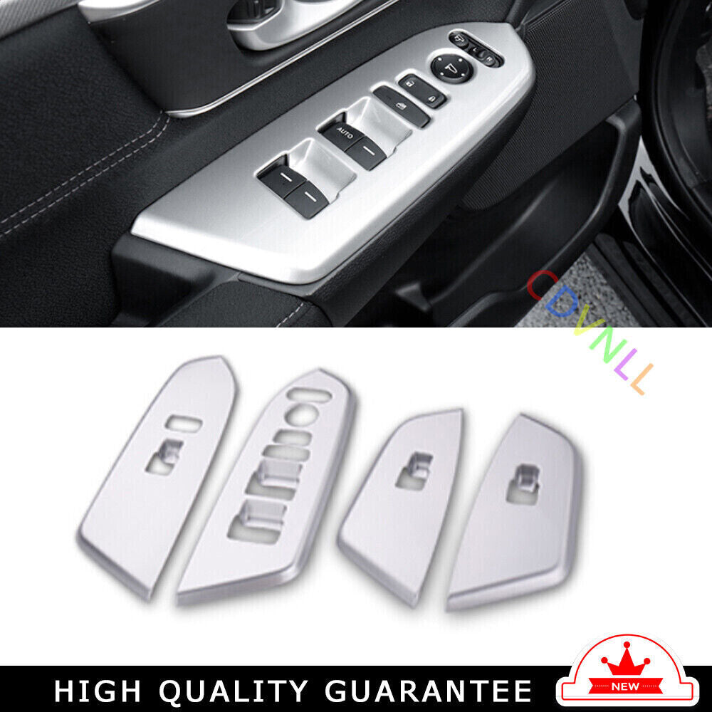 Glass Window Lifting Lock Panel Trim for Honda CRV CR-V 17-2022 Matte Silver 4X