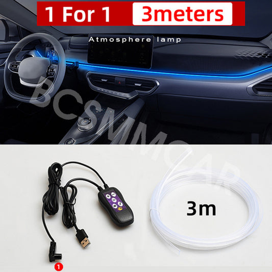 118in Car Interior Light Decorative Sound Control Optical Fiber Lamp Strip Q