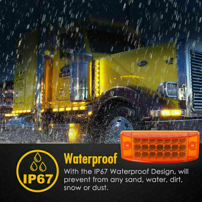 20x Red Amber 21 LED Side Marker Clearance Tail Lights Trailer Truck Camper 12V