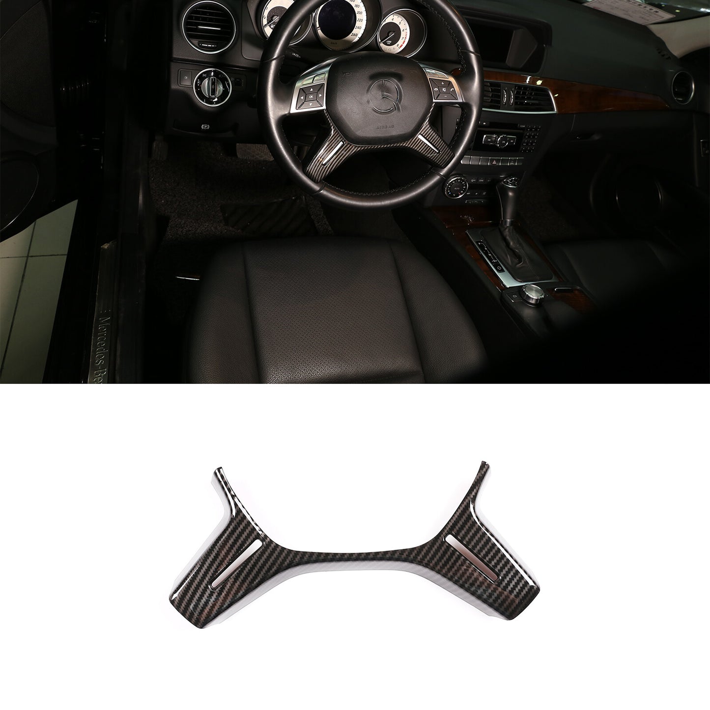 Carbon fiber steering wheel trim suitable for G-Class 2013 - 18 model - Cover trim - n