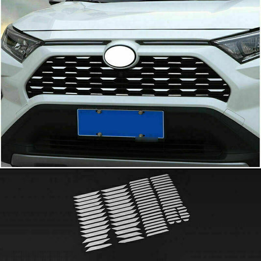 for Toyota RAV4 2019-2023 Chrome Steel Front Center Mesh Grille Grill Cover Trim