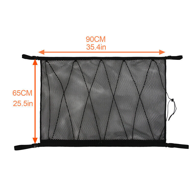 1-Pack Double-Layer Rooftop Cargo Mesh Bags - Breathable Mesh Storage Bags n