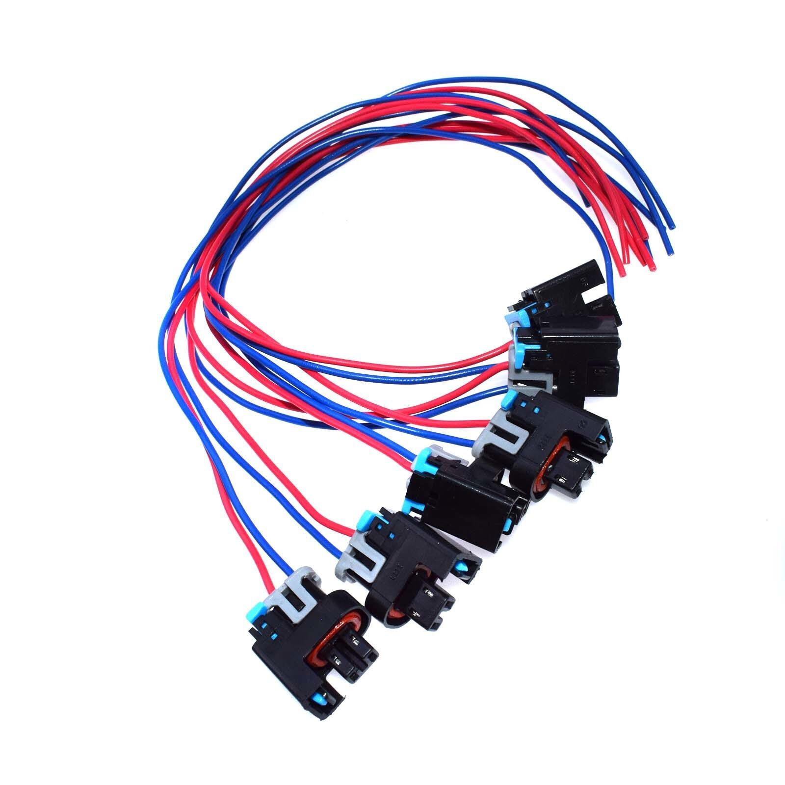 6pcs Fuel Injector Connector Wire Harness Tail Replacement 1P1575 for GMC for - v