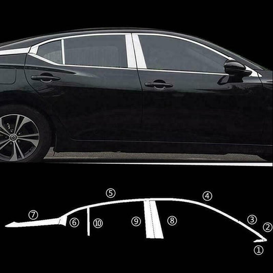 Chrome Steel Car Window Molding Strip Trim for Nissan Sentra 2020 2021 2022 2023