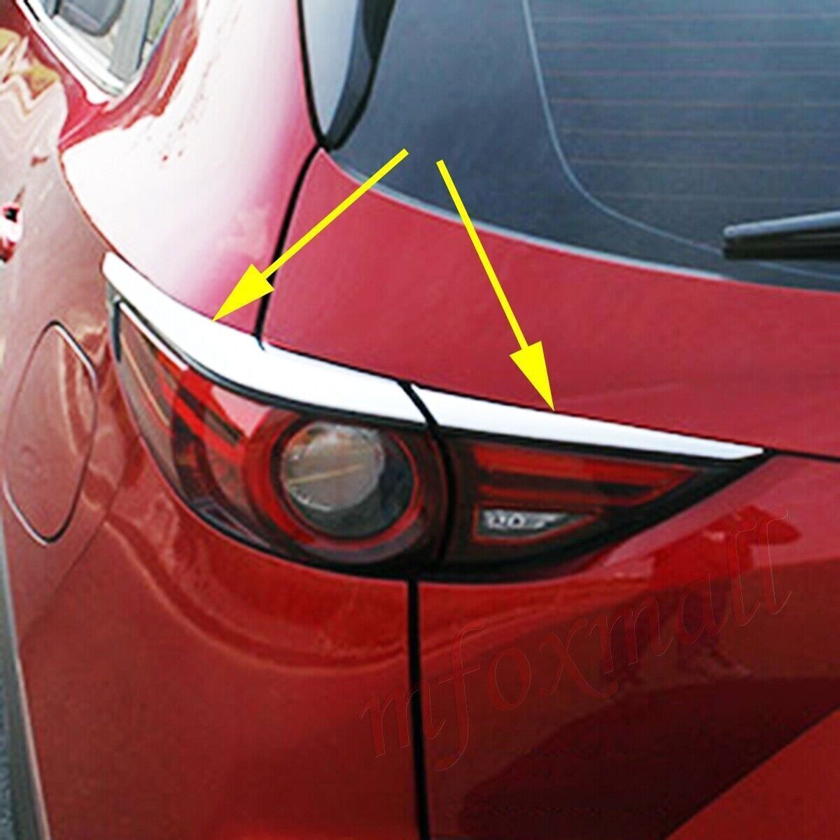 Chrome Rear Tail Fog Light Eyebrow Cover Trim Strip for Mazda CX5 2017-21 Parts