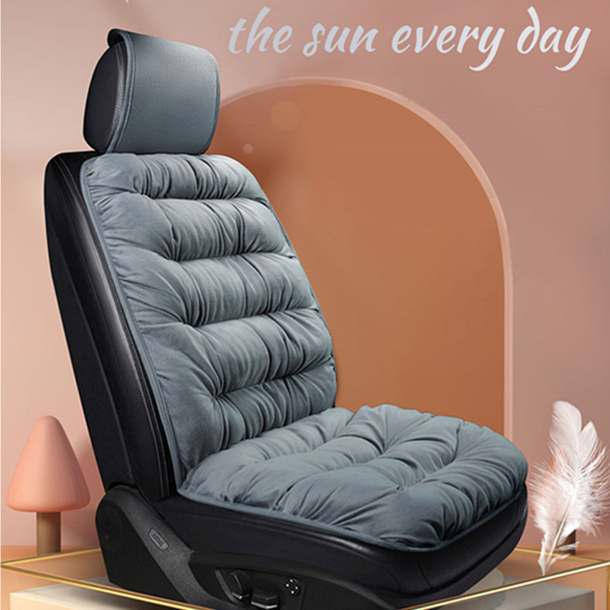 Car for Seat Cover Protector Front for Seat Cushion Gray Plush Pad For Sedan Accessories