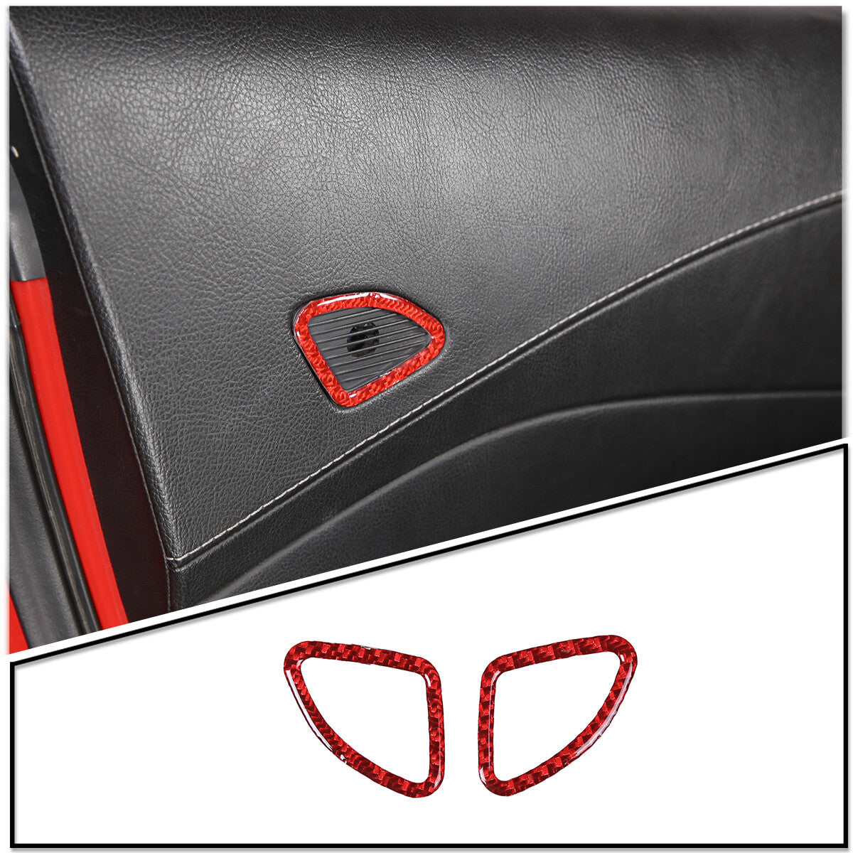 2-Pack Carbon Fiber Steering Wheel Button Sticker Trim for Tacoma 2011-15- v