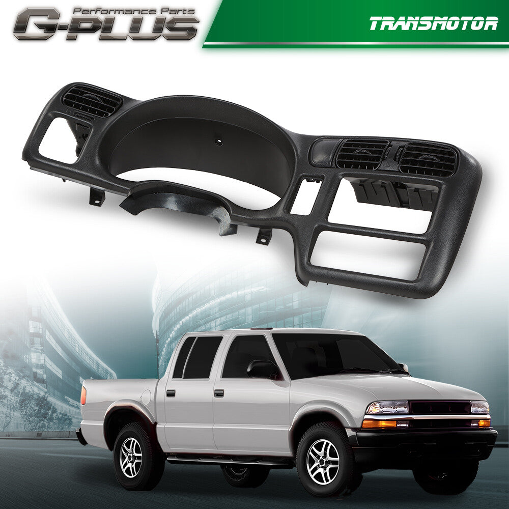 BLACK DASH BEZEL DOUBLE DIN FIT 1998 - 2004 for S-10 for GMC SONOMA JIMMY BLAZER - v
