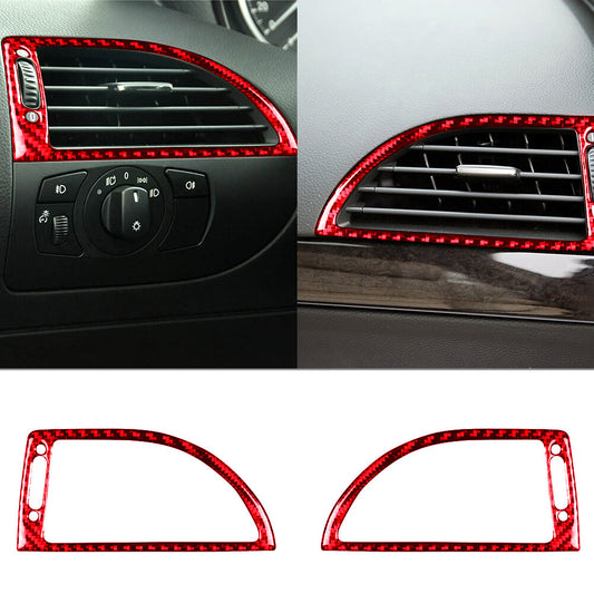 Red Carbon Fiber Heated for Seat Button Cover for Subaru Legacy Outback 2010-2014 v