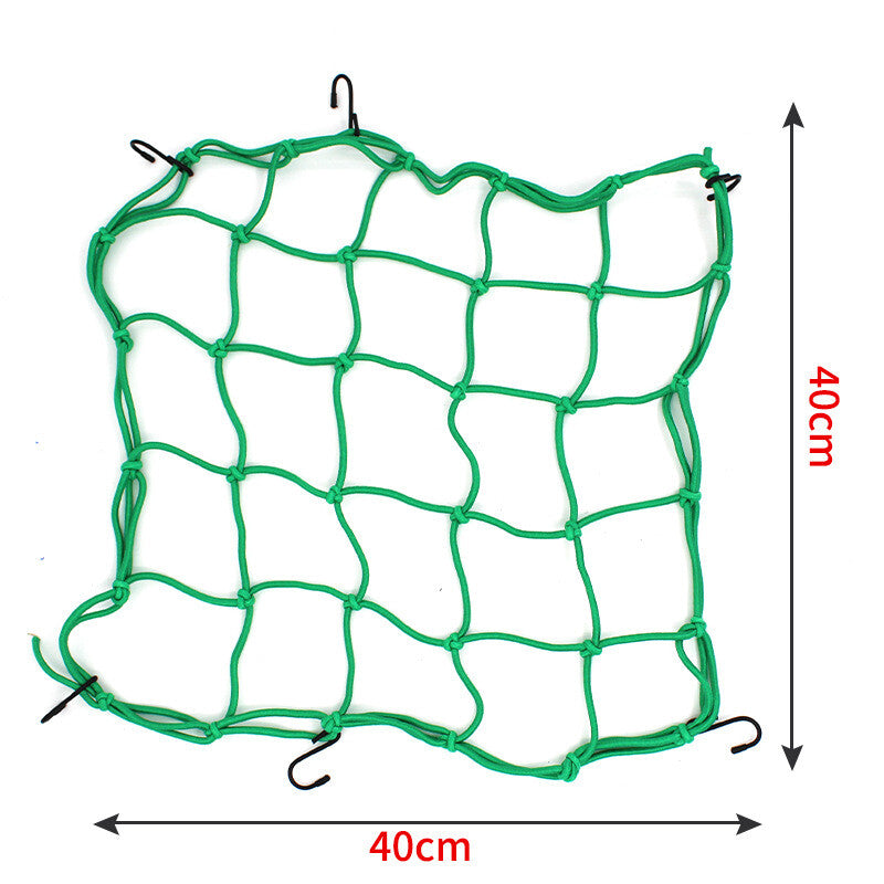 40*40CM Motorcycle Elasticated Luggag Cargo Net Strong Webbing Straps Tie Green Q
