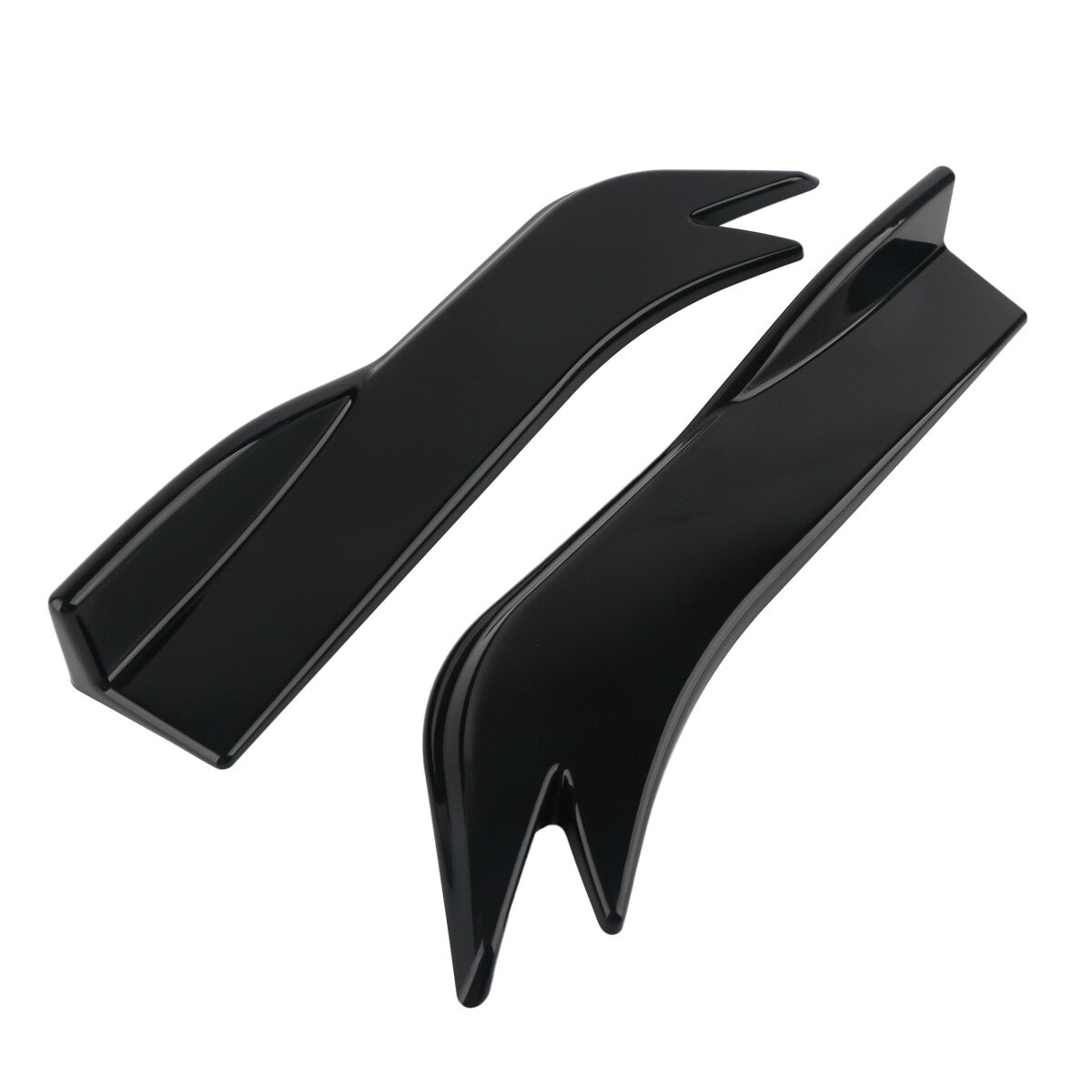 2-piece car bumper, boiler rear lip, diffuser, wrap-around corner spade, glossy black