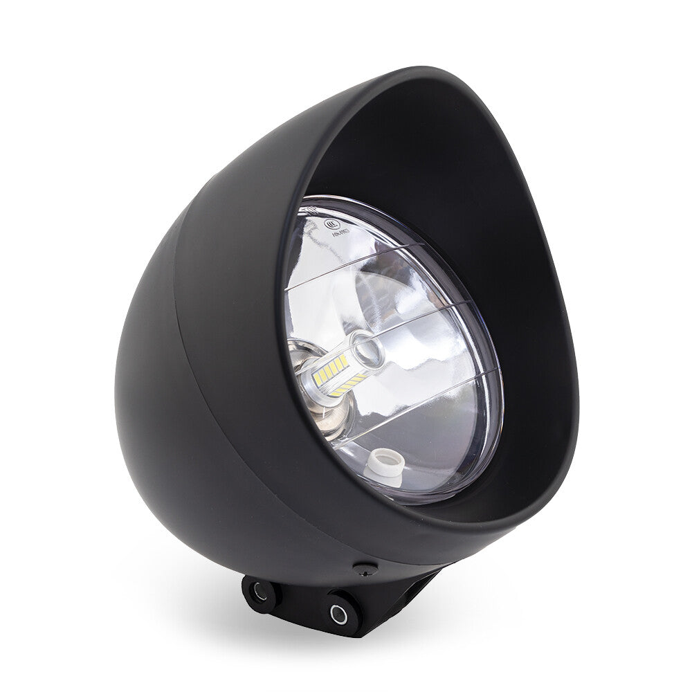 LED Black Bullet Headlight for Harley Cruise Chopper for Honda Steed Shadow Custom Q