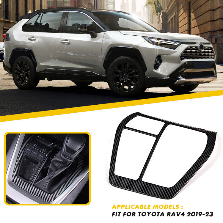 Carbon fiber gear shift panel cover trim for RAV4 19-23 Accessories n