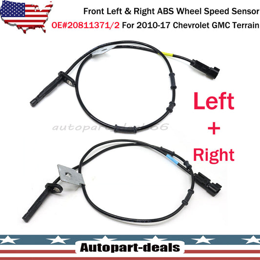 Pair Front ABS Wheel Speed Sensor for Chevrolet Equinox Terrain for GMC 2010-2017