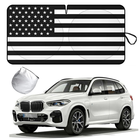 For 2000-2024 for BMW X5 SUV Car Windshield Sun Shade US Flag UV Block Shield Cover