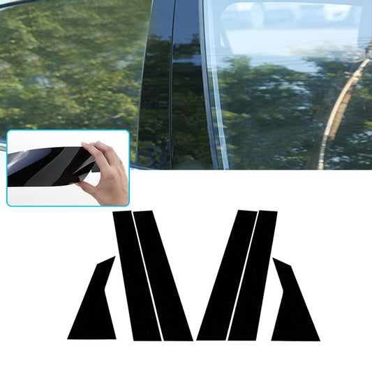 Suitable for 2016-2020 for Honda for Civic 4-door black pillar molding protective trim kit, 6 pieces