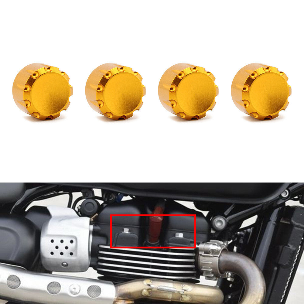 4¢ªBillet Machined Head Bolt Mutter Abdeckkappe f¨¹r T120 Thruxton Street Cup Gold