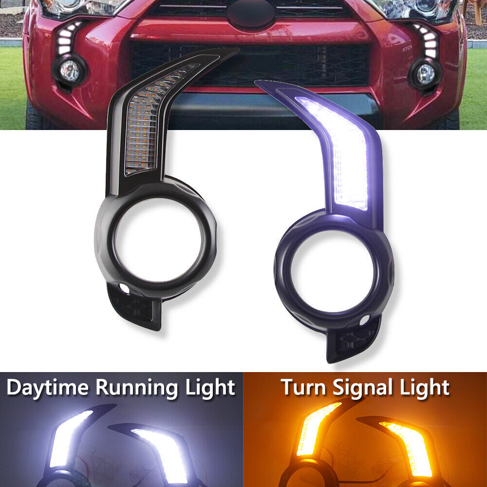 Front LED DRL Daytime Running Turn Fog Lights for Toyota 4Runner 4x4 2014-2021