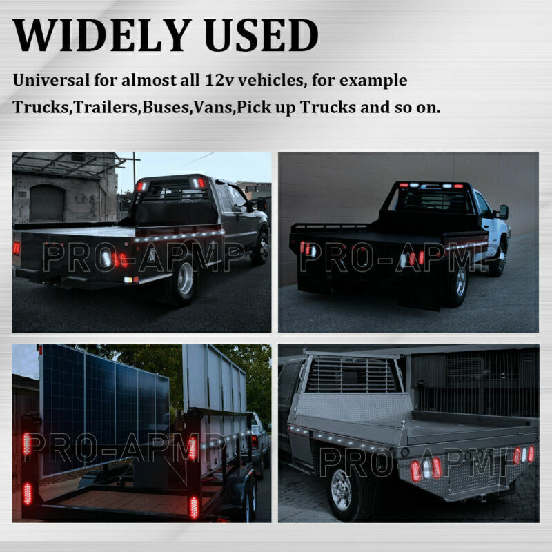 50x 3/4 White Diode LED Bullet Truck Trailer Clearance Light Round Side Marker