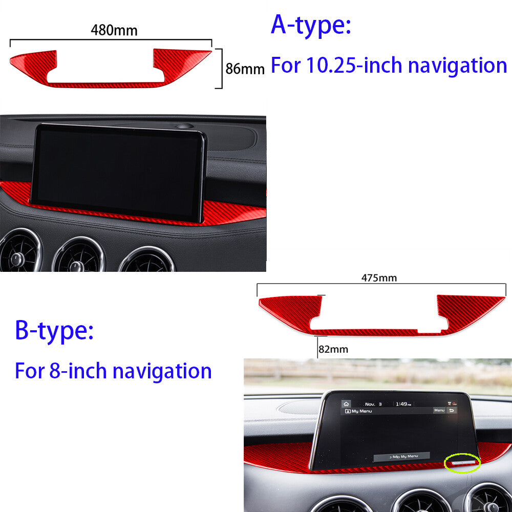 for Kia Stinger 2019-23 RHD 10.25 inch GPS Navigation Base Panel Trim Red Carbon