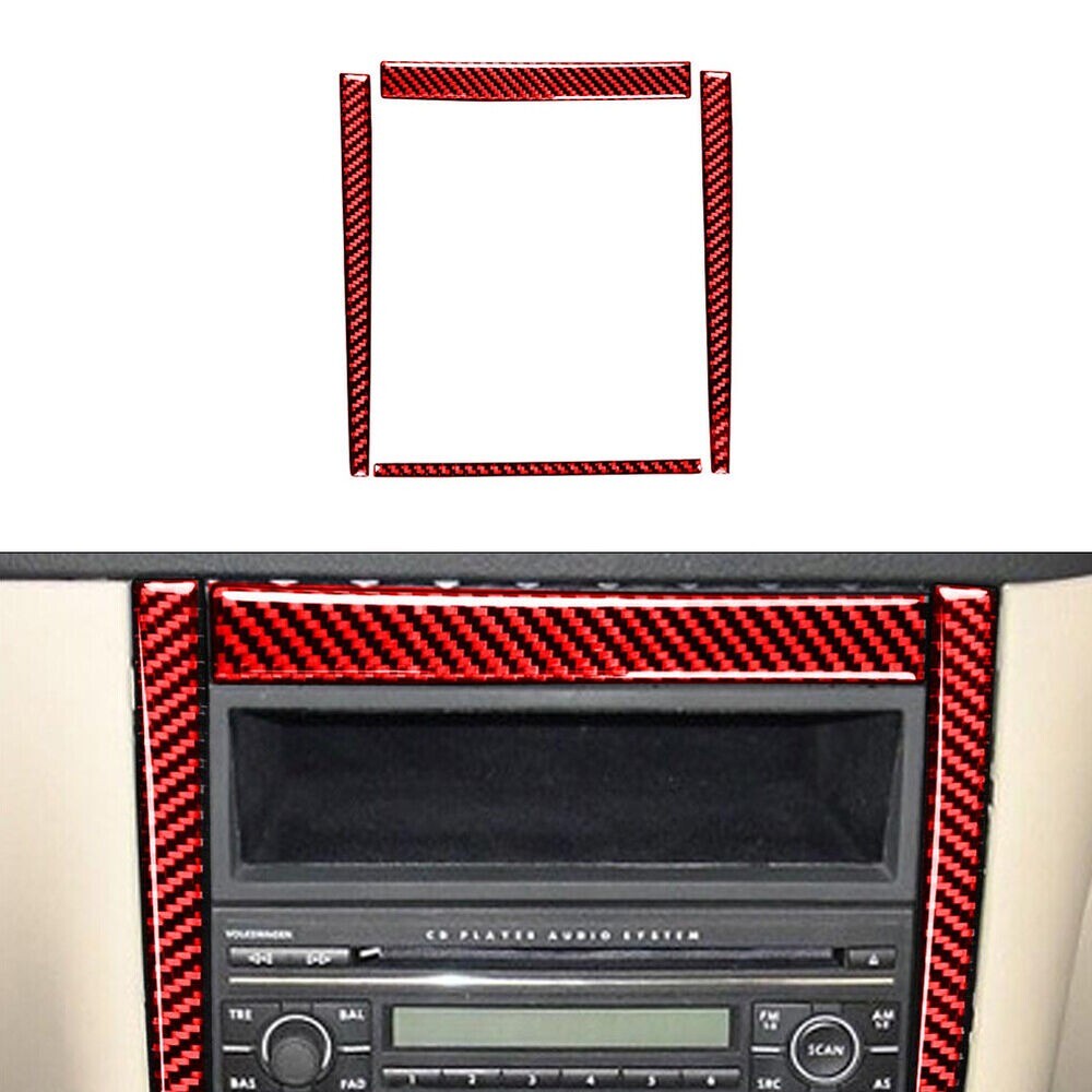 Center Control Frame Trim Carbon Fiber for VW for Golf 4 GTI for Jetta MK4 1999-2004 Red n