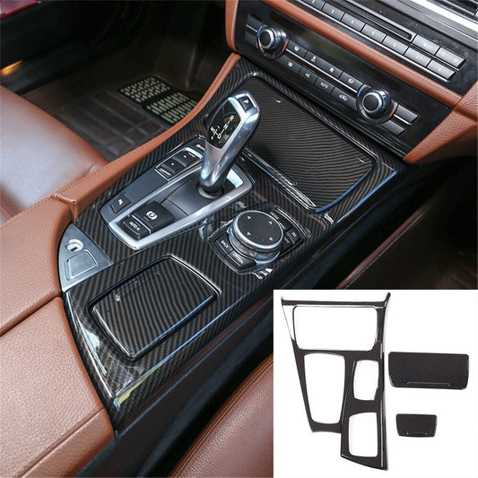 Carbon ABS Central Control Gear Shift Panel Cover for BMW 5 Series F10 2011-2017