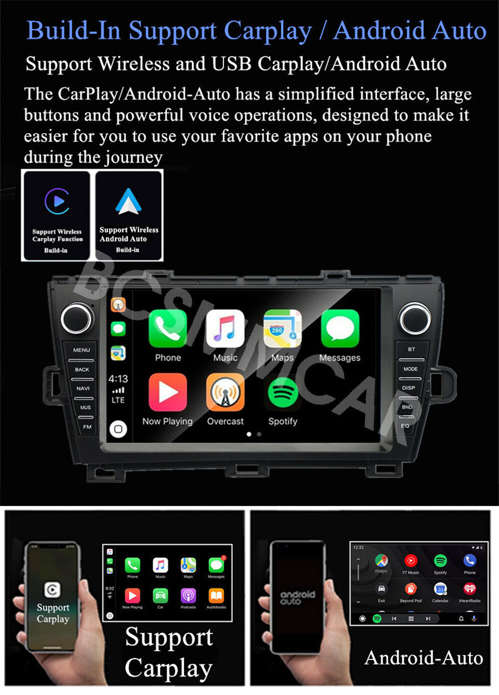 Car GPS Fit for Toyota Tacoma 2016-2020 Stereo Radio Touch Screen For Carplay