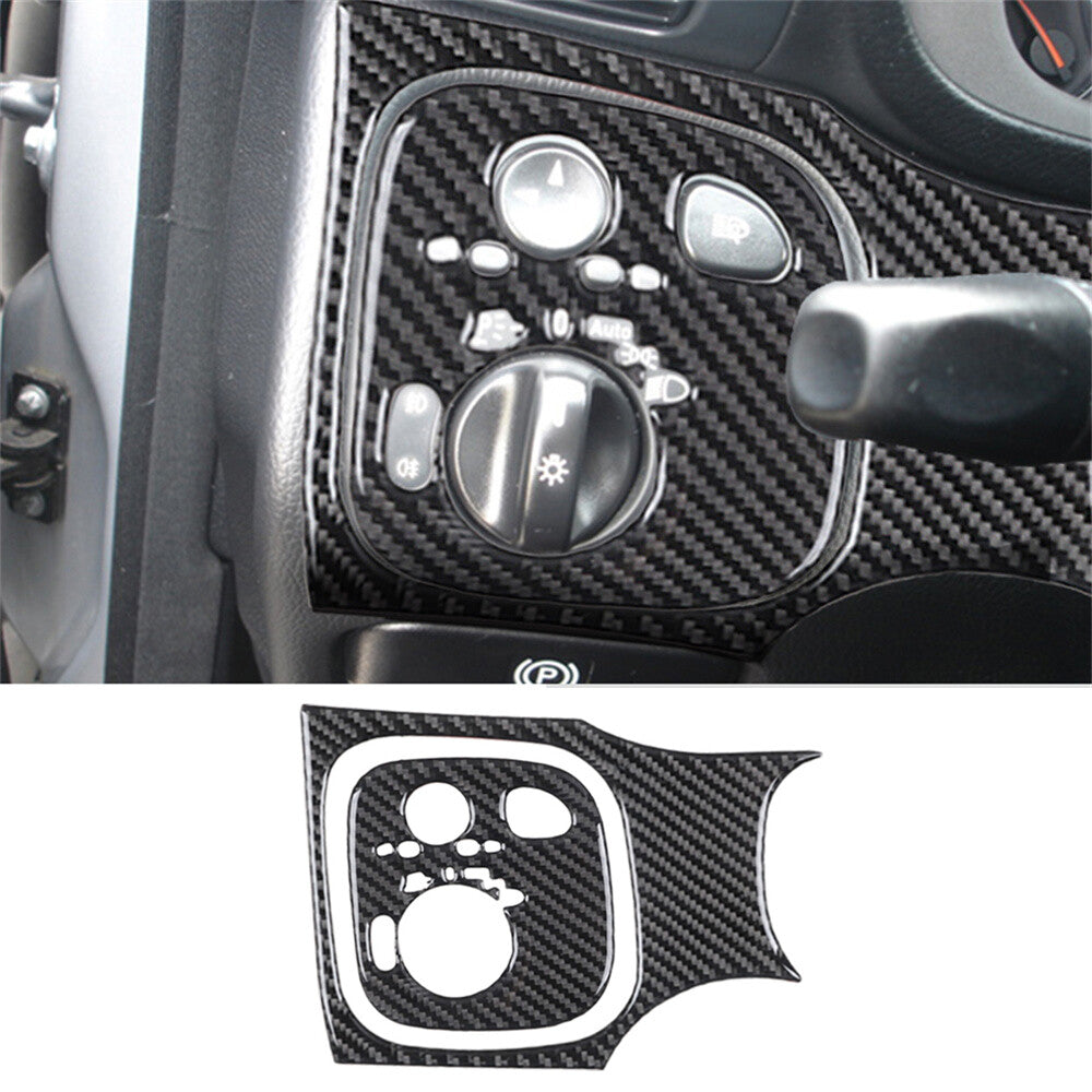 Carbon Fiber Interior Headlight Switch Button Trim for Benz C Class W203 2005-07