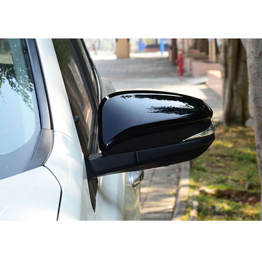 Glossy black Side Door Rearview Mirror Cover Trim for toyota Highlander 2014-19