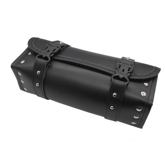 Universal Fork Bag for Harley for Honda PU Leather Tool Round Motorcycle Saddlebag