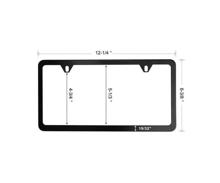 1 piece car license plate frame cover cap rear boot 2-hole black for Cadillac