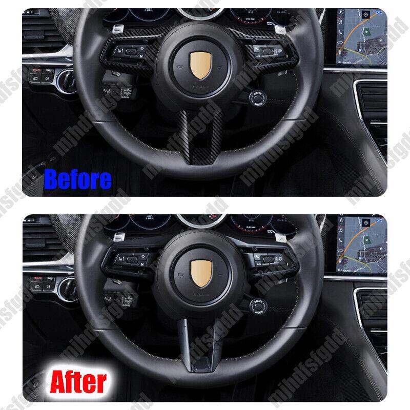 Carbon fiber steering wheel trim cover for Porsche for Cayenne 2024-2025 models