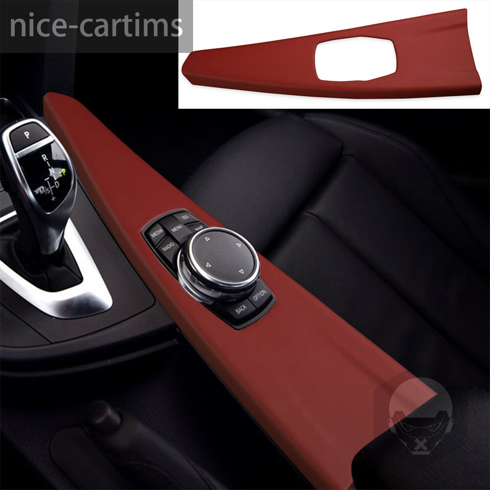 PU Leather Red Car Multimedia Panel Cover for BMW 3 4 Series 3GT F30 F34 2013-19